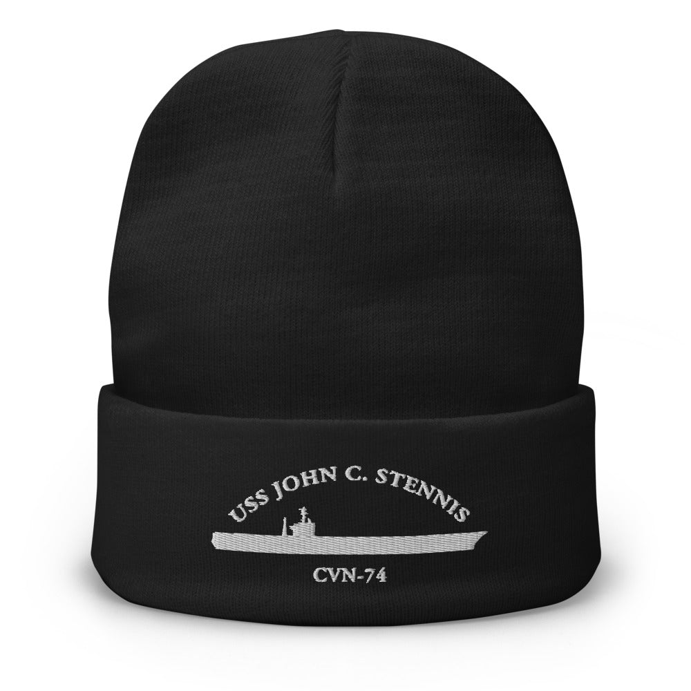USS John C. Stennis (CVN-74) Embroidered Beanie – black