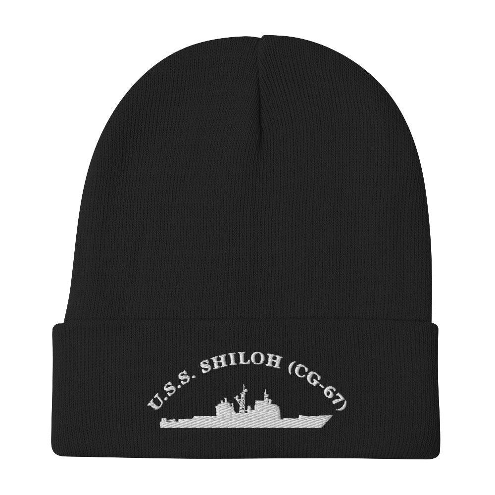 USS Shiloh (CG-67) Embroidered Beanie – black