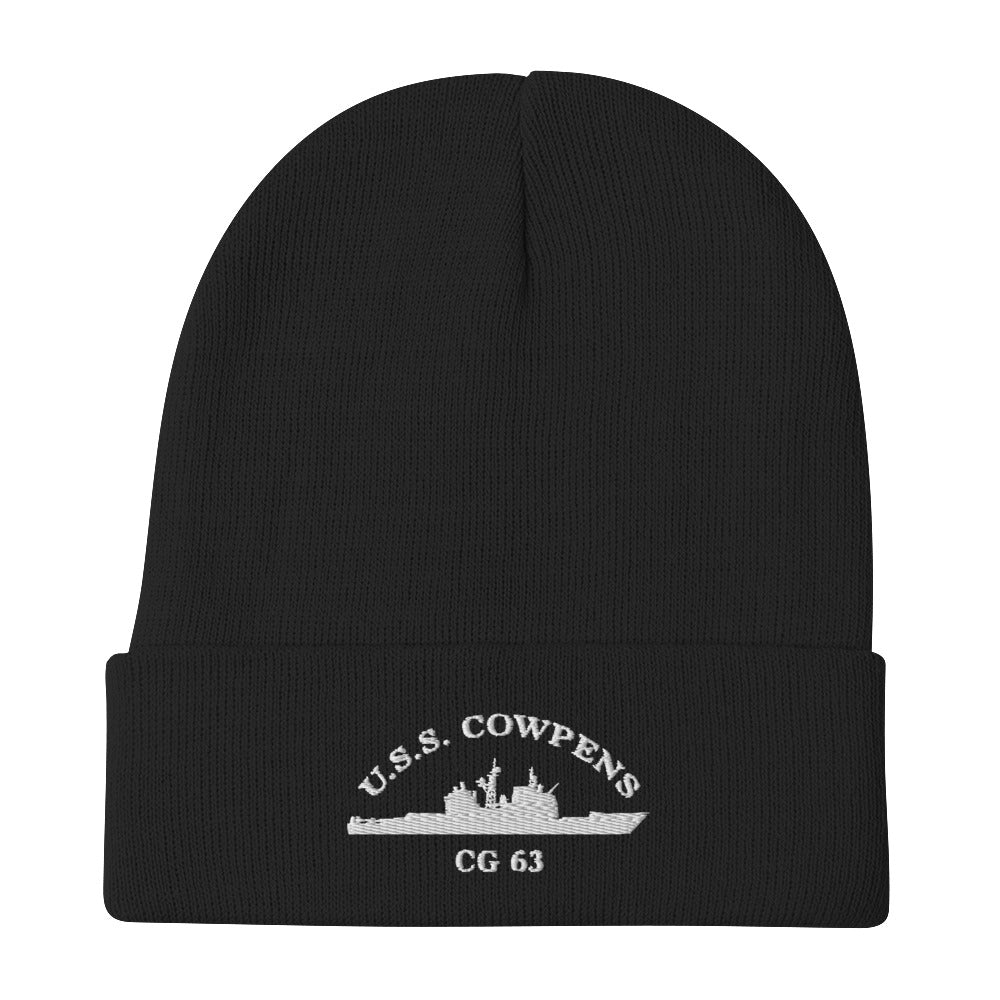 USS Cowpens (CG-63) Embroidered Beanie – black