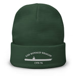 USS Ronald Reagan (CVN-76) Embroidered Beanie – green