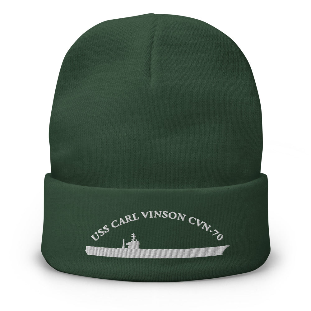 USS Carl Vinson (CVN-70) Embroidered Beanie – green