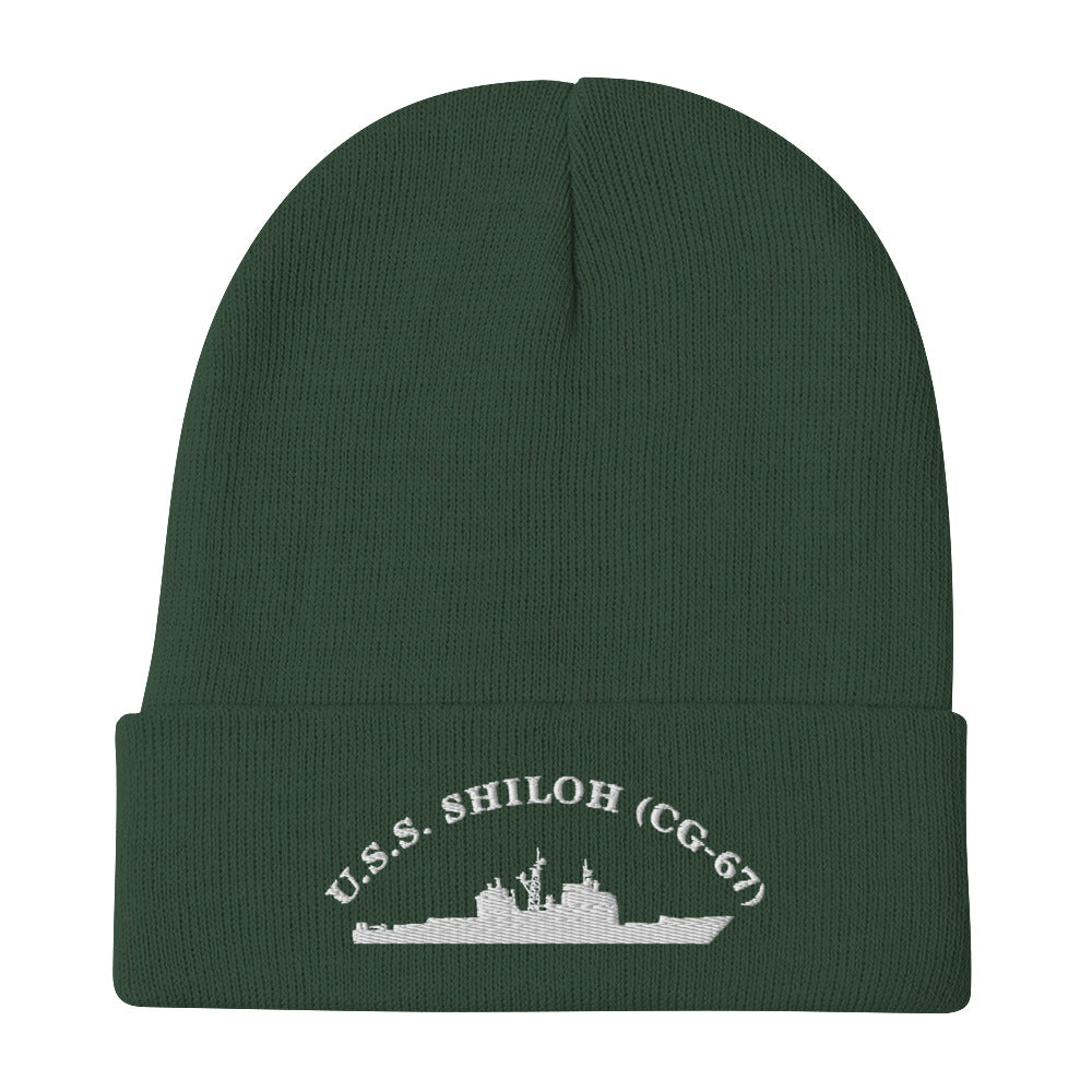 USS Shiloh (CG-67) Embroidered Beanie – green