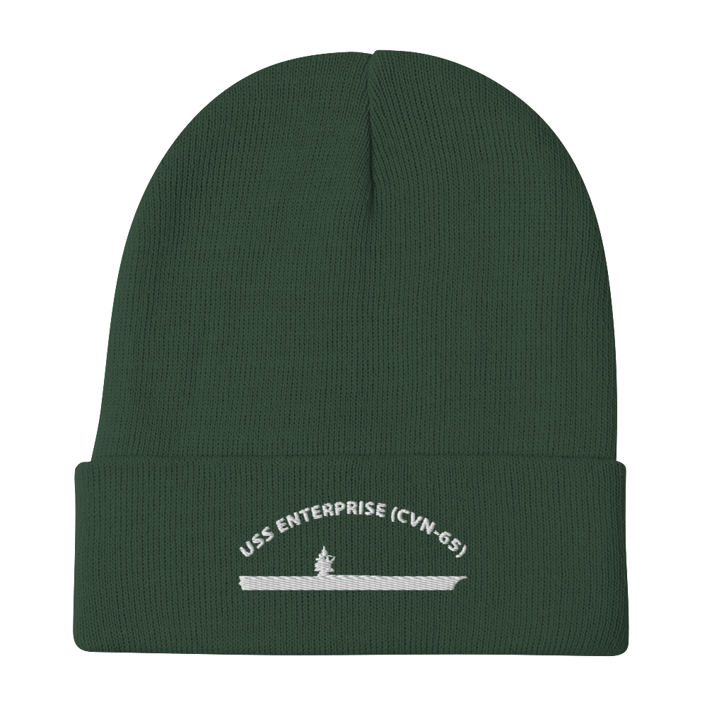 USS Enterprise (CVN-65) Embroidered Beanie – green
