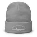 USS Ronald Reagan (CVN-76) Embroidered Beanie – gray