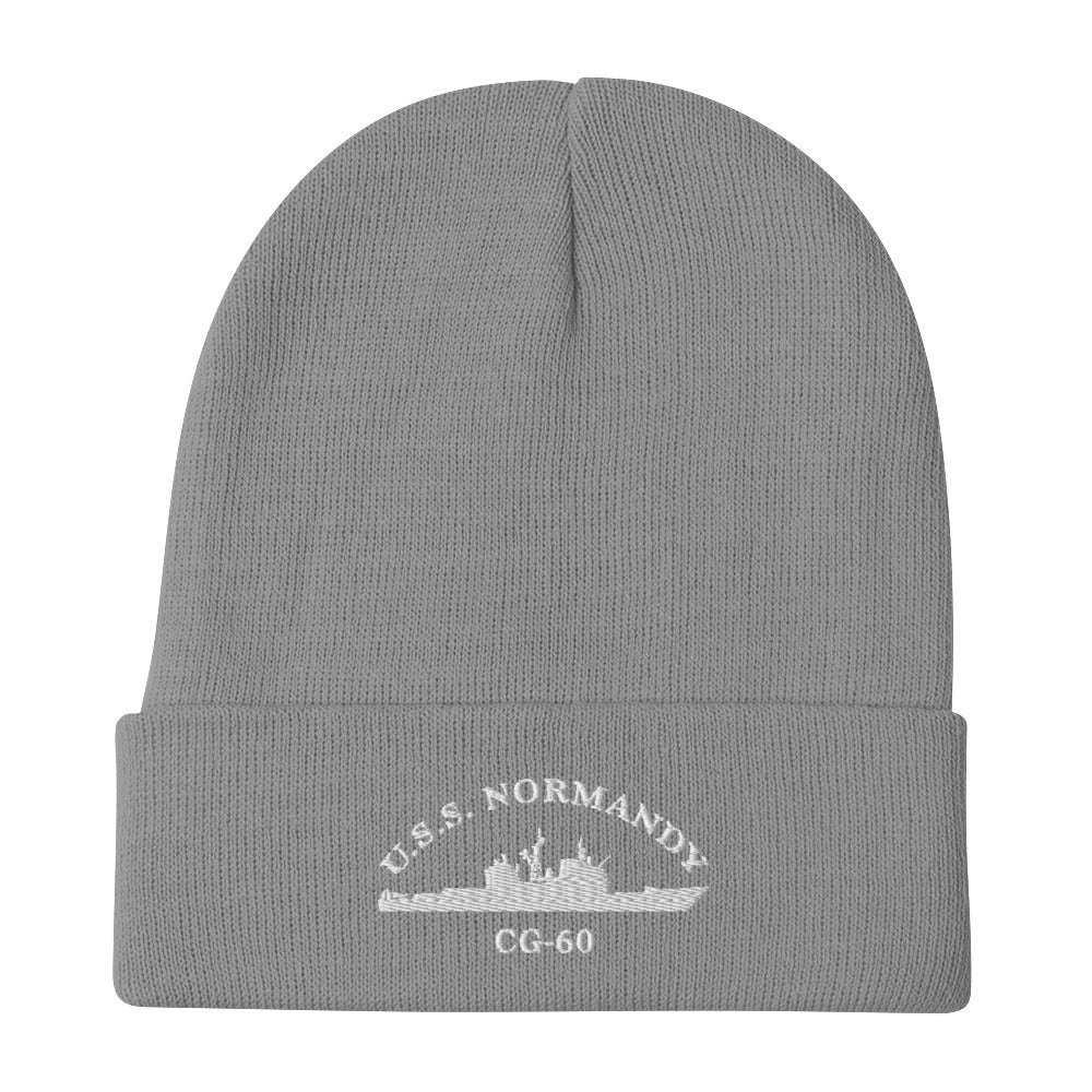 USS Normandy (CG-60) Embroidered Beanie – gray