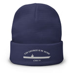USS George H.W. Bush (CVN-77) Embroidered Beanie – navy