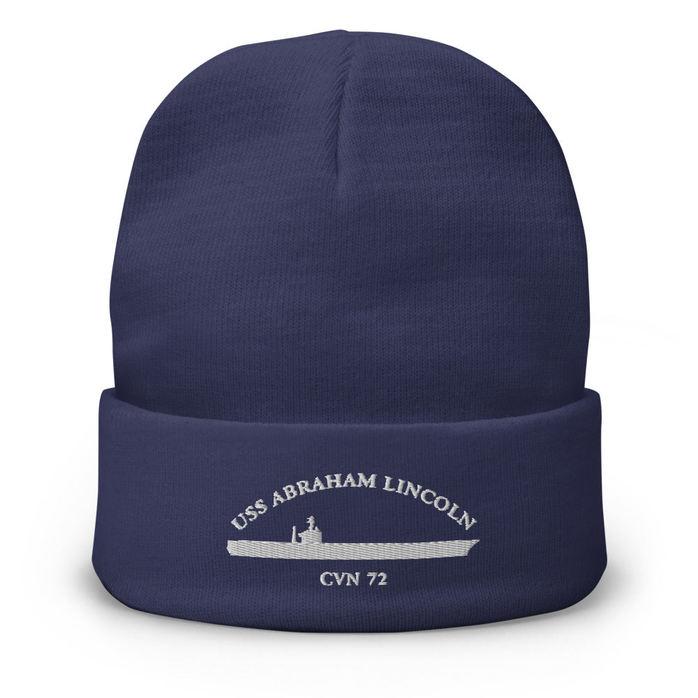 USS Abraham Lincoln (CVN-72) Embroidered Beanie – navy