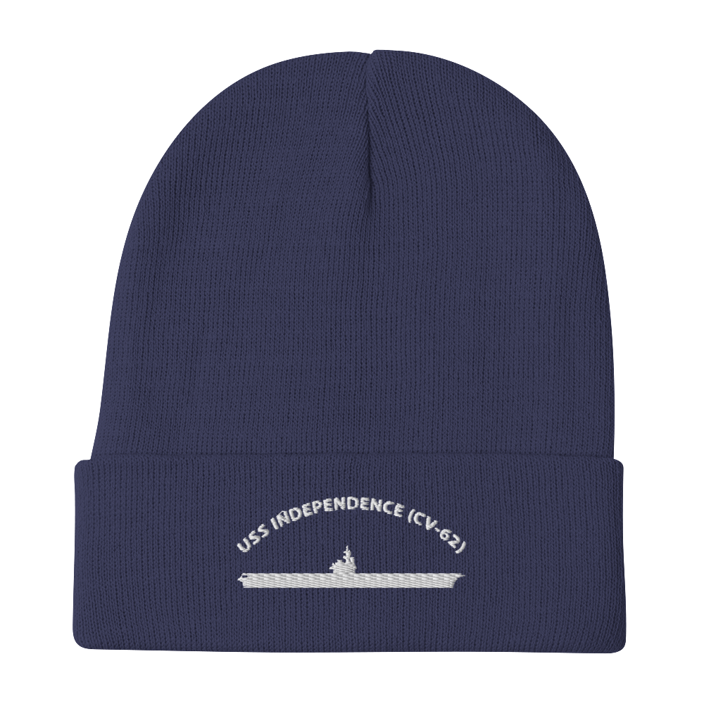 USS Independence (CV-62) Embroidered Beanie – navy