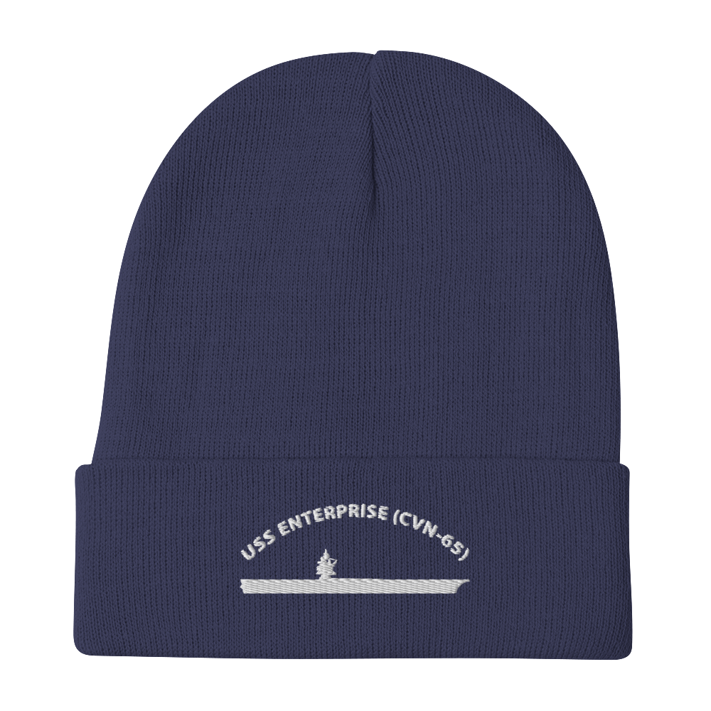 USS Enterprise (CVN-65) Embroidered Beanie – navy