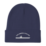 USS America (CVA-66) Embroidered Beanie – navy