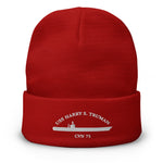 USS Harry S. Truman (CVN-75) Embroidered Beanie – red