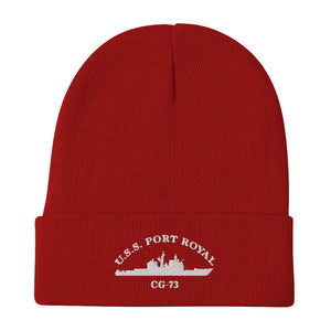 USS Port Royal (CG-73) Embroidered Beanie – red