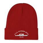 USS Bunker Hill (CG-52) Embroidered Beanie – red