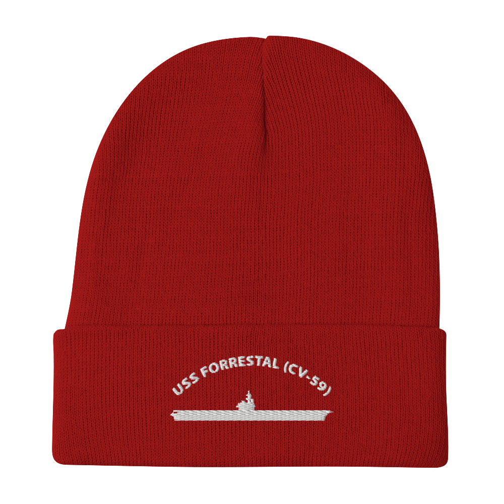 USS Forrestal (CV-59) Embroidered Beanie