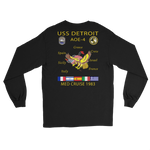 USS Detroit (AOE-4) 1983 Med Cruise Long Sleeve Shirt – back view, black