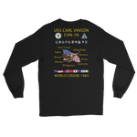 USS Carl Vinson (CVN-70) 1983 Long Sleeve Cruise Shirt – back view, black