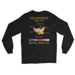 USS Chicago (CG-11) 1976 WESTPAC Long Sleeve Cruise Shirt – back view, black