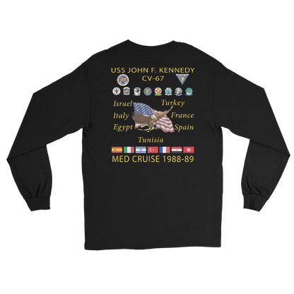 USS John F. Kennedy (CV-67) 1988-89 Long Sleeve Cruise Shirt – back view, black