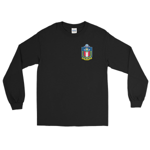 USS Austin (LPD-4) Ship's Crest Long Sleeve Shirt – front view, black