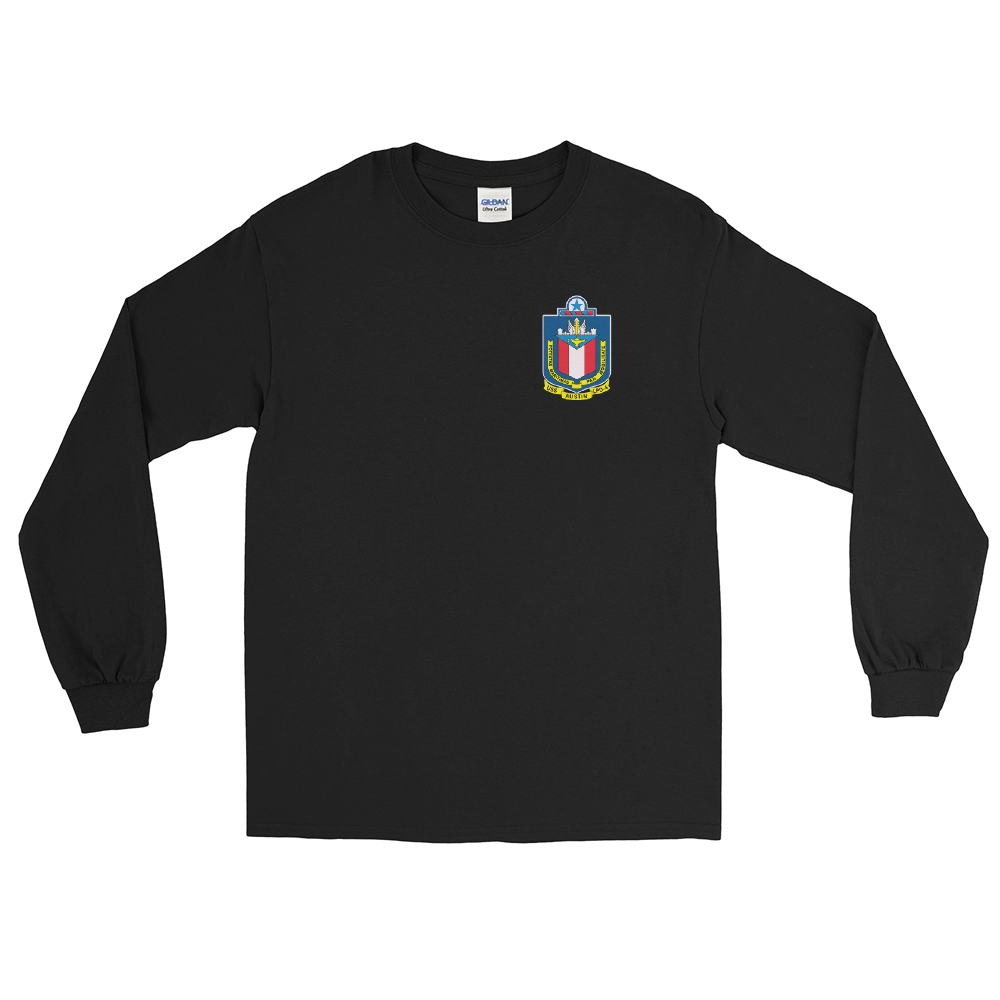 USS Austin (LPD-4) 2002-03 Long Sleeve Cruise Shirt – front view, black