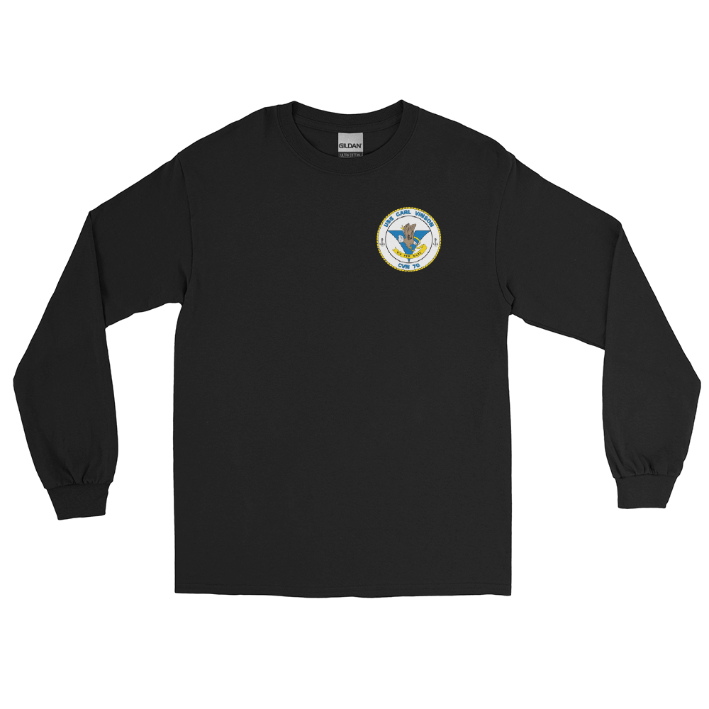 USS Carl Vinson (CVN-70) 1983 Long Sleeve Cruise Shirt – front view, black