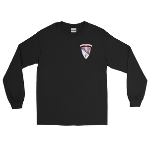 USS Chicago (CG-11) Ship's Crest Long Sleeve Shirt - Blue – front view, black