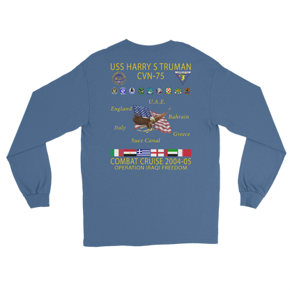 USS Harry S. Truman (CVN-75) 2004-05 Long Sleeve Cruise Shirt – back view, indigo