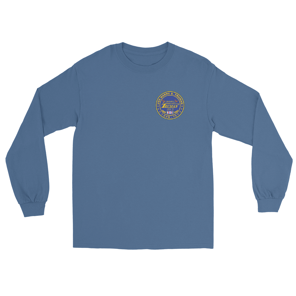 USS Harry S. Truman (CVN-75) 2004-05 Long Sleeve Cruise Shirt – front view, indigo