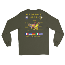 Load image into Gallery viewer, USS Detroit (AOE-4) 1983 Med Cruise Long Sleeve Shirt