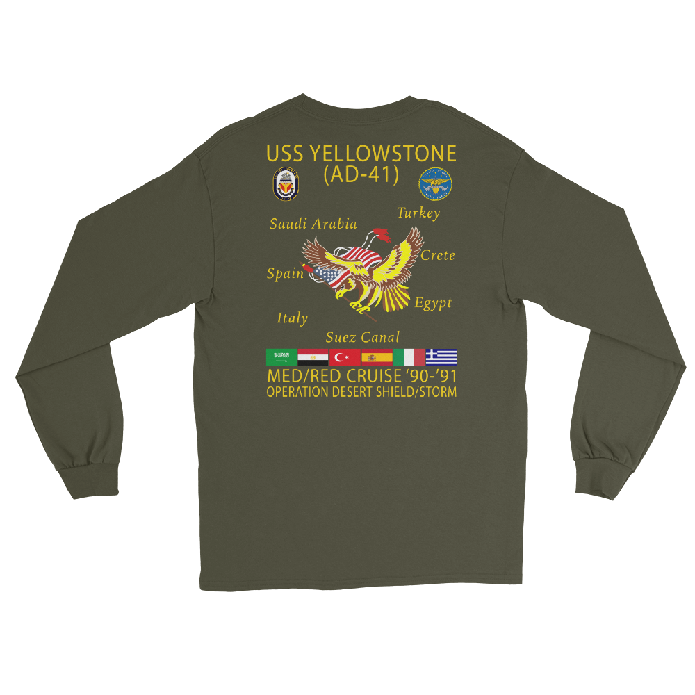 USS Yellowstone (AD-41) 1990-91 ODS/S Long Sleeve Cruise Shirt