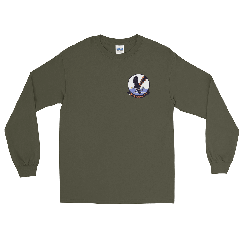 VP-30 Pro's Nest Squadron Crest Long Sleeve Shirt – front view, military green