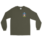 USS Austin (LPD-4) Ship's Crest Long Sleeve Shirt – front view, military green