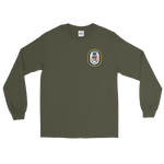 USS Detroit (LCS-7) Ship's Crest Long Sleeve Shirt – front view, military green