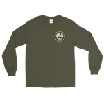 USS Theodore Roosevelt (CVN-71) Ship's Crest Long Sleeve Shirt – front view, military green