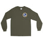 USS Constellation (CV-64) 1999 Long Sleeve Cruise Shirt - FAMILY – front view, military green
