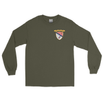 USS Chicago (CG-11) Ship's Crest Long Sleeve Shirt - Gold – front view, military green