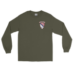 USS Chicago (CG-11) Ship's Crest Long Sleeve Shirt - Blue – front view, military green