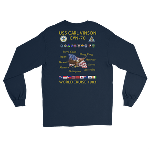 USS Carl Vinson (CVN-70) 1983 Long Sleeve Cruise Shirt – back view, navy