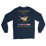 USS Chicago (CG-11) 1976 WESTPAC Long Sleeve Cruise Shirt – back view, navy