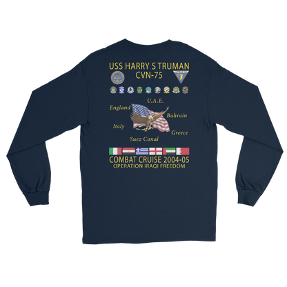 USS Harry S. Truman (CVN-75) 2004-05 Long Sleeve Cruise Shirt – back view, navy