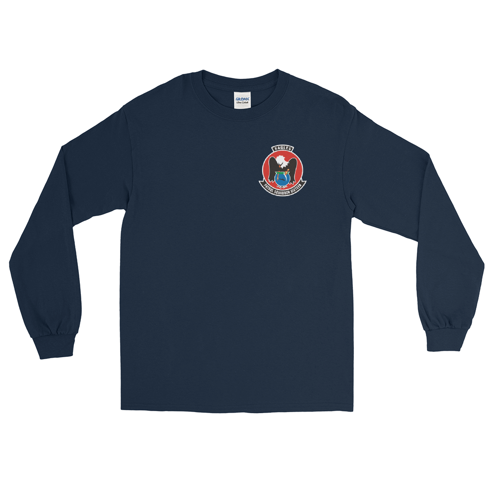 VP-16 Eagles Squadron Crest Long Sleeve Shirt – front view, navy