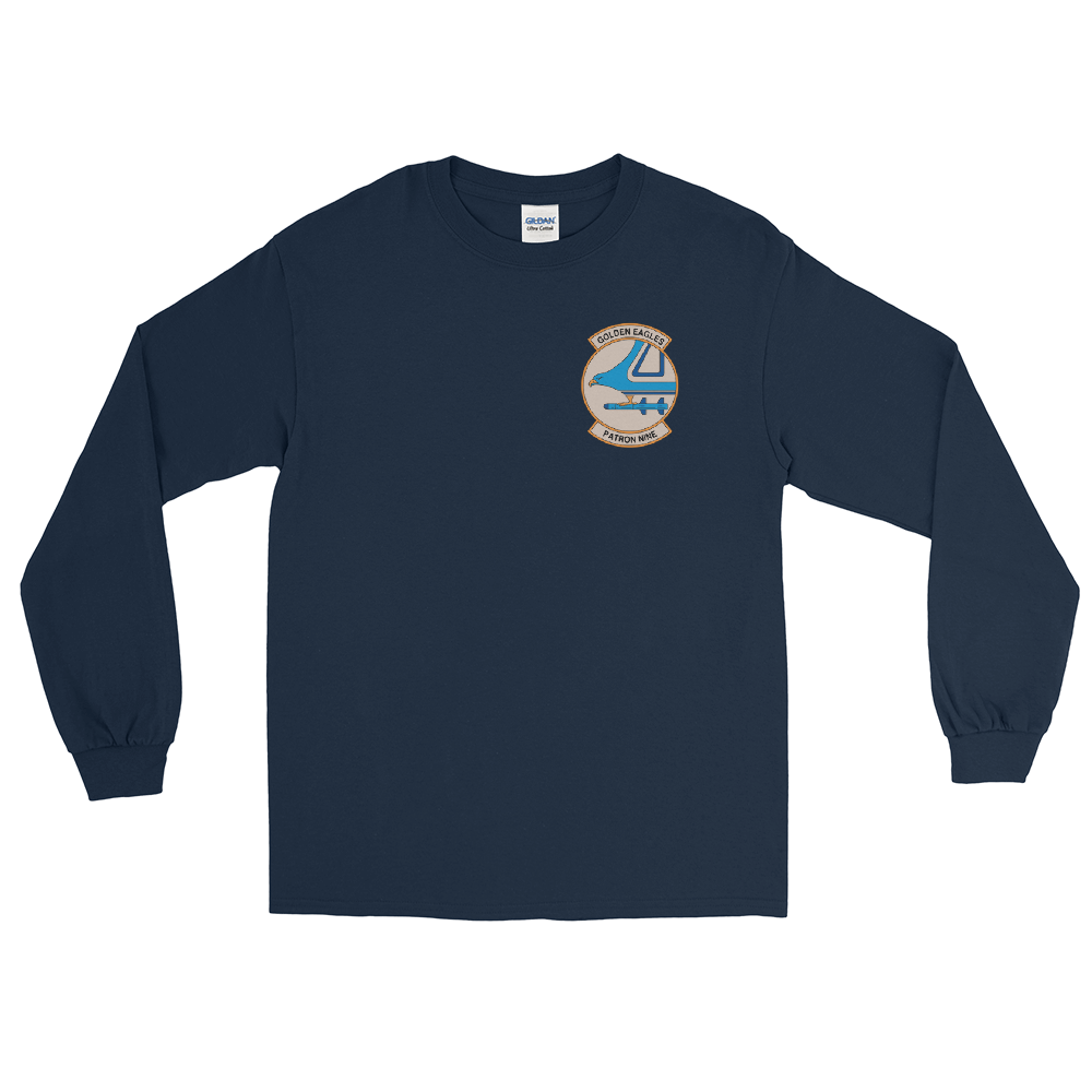 VP-9 Golden Eagles Squadron Crest (1) Long Sleeve Shirt – front view, navy