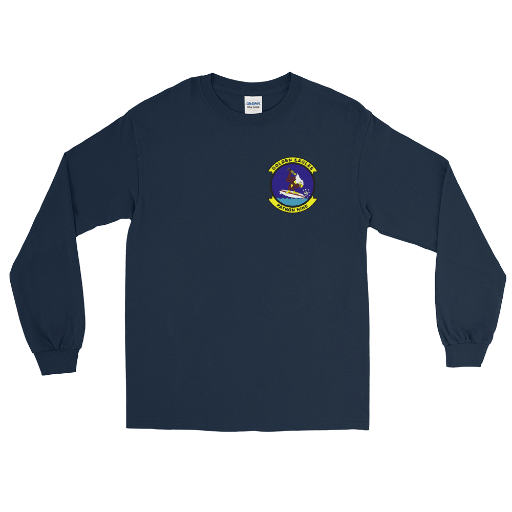 VP-9 Golden Eagles Squadron Crest (2) Long Sleeve Shirt – front view, navy