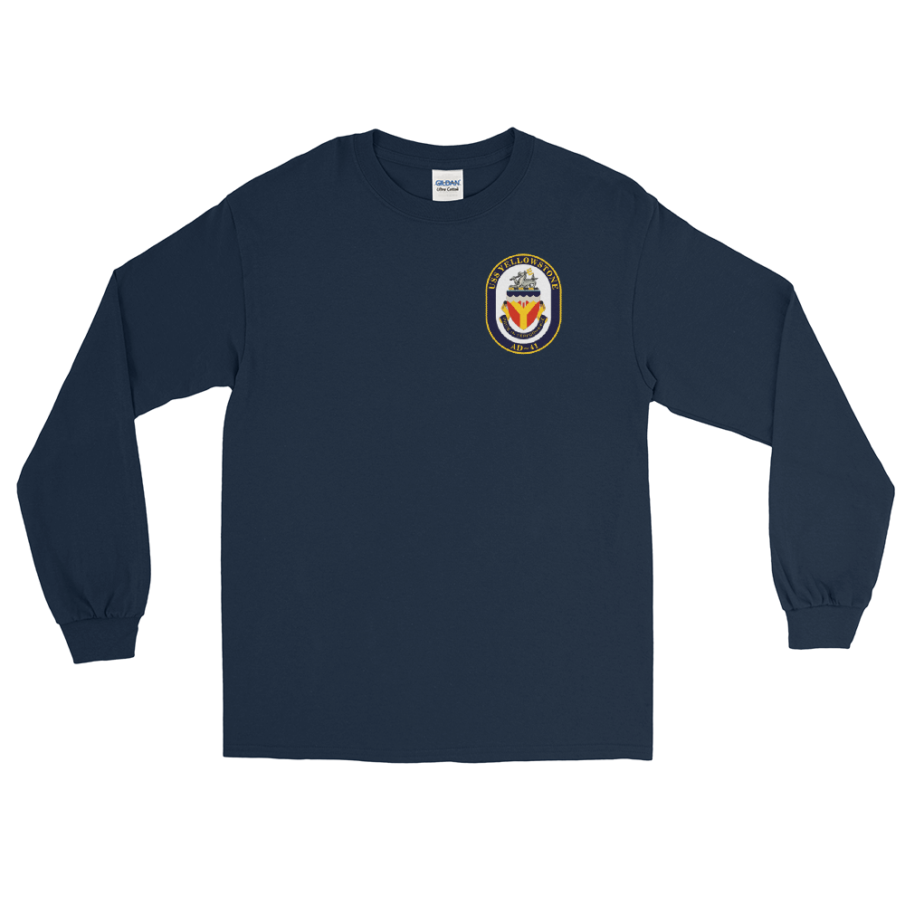 USS Yellowstone (AD-41) 1990-91 ODS/S Long Sleeve Cruise Shirt – front view, navy