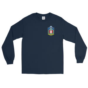 USS Austin (LPD-4) Ship's Crest Long Sleeve Shirt – front view, navy