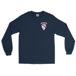 USS Chicago (CG-11) Ship's Crest Long Sleeve Shirt - Blue – front view, navy