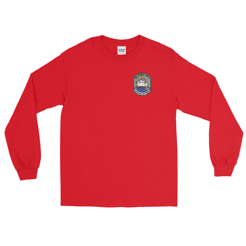 USS Detroit (AOE-4) 1986 Long Sleeve Cruise Shirt – red