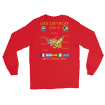 USS Detroit (AOE-4) 1983 Med Cruise Long Sleeve Shirt – back view, red