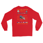 USS Carl Vinson (CVN-70) 1983 Long Sleeve Cruise Shirt – back view, red