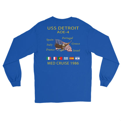 USS Detroit (AOE-4) 1986 Long Sleeve Cruise Shirt – royal
